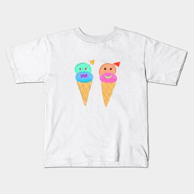 Pink blue ice cream cones art Kids T-Shirt by Artistic_st